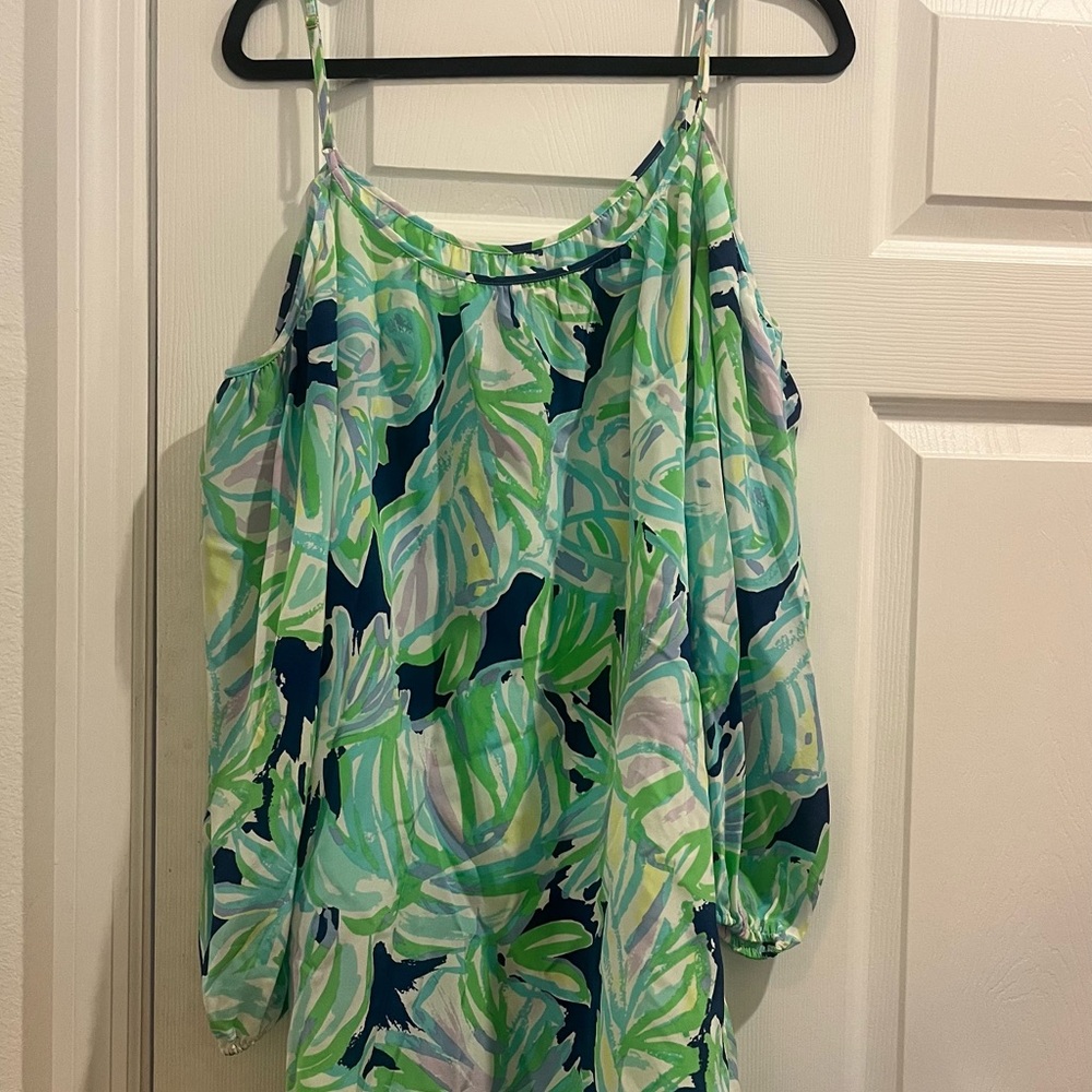 Lilly Pulitzer Alessa Off‑The‑Shoulder Dress • Tropical Multi Print • Size M - Picture 8 of 8